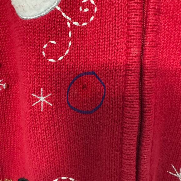 Vintage Classic Elements Christmas Zip Up Cardigan Sweater Size Small Snowman - Picture 8 of 8